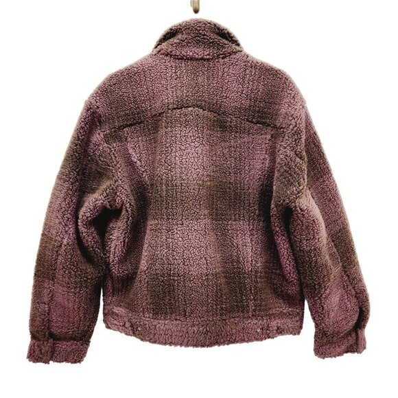 Levi’s Men's Fleece Sherpa Trucker Jacket Vintage Relaxed Fit Brown Size L New - Picture 2 of 16